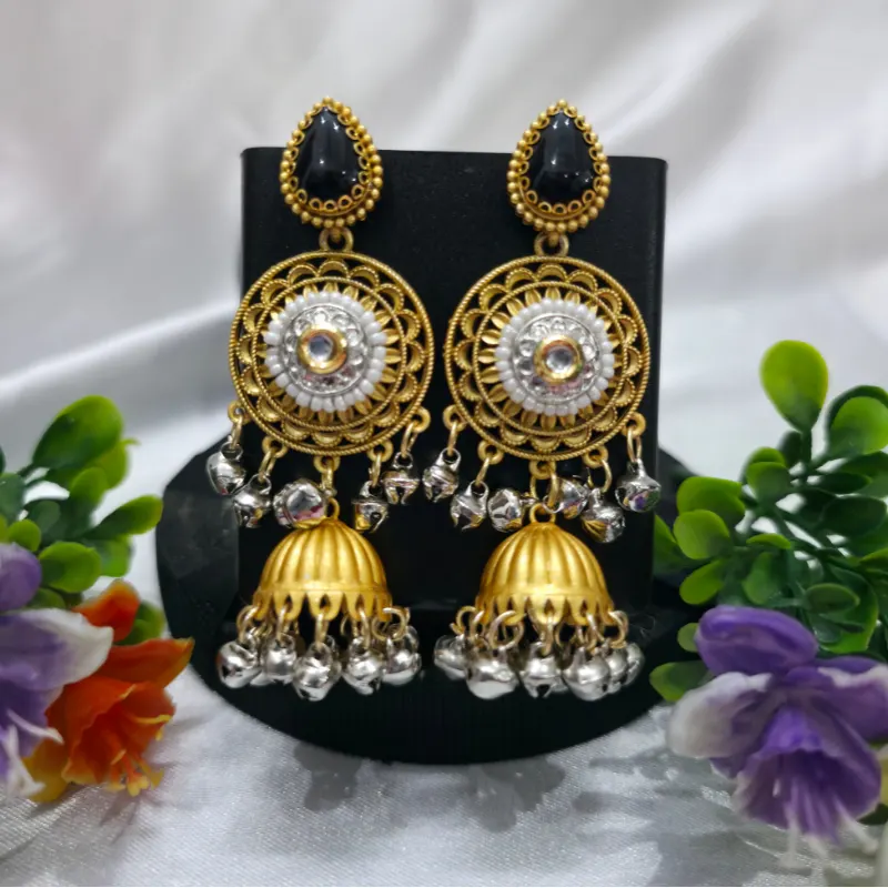 Exquisite Golden Replica Jhumkas: Timeless Elegance - Image 8