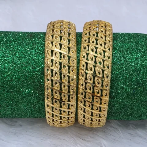 Regal Leaf-Lattice Bangles (Set of 2)