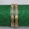 Exquisite Dual-Tone Diamond-Cut Bangles Design 3 (Set of 2)