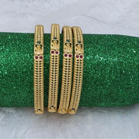 Regal Charm: Premium Gold-Plated Bangle Set of 4