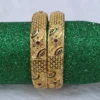 Exquisite Meenakari Gold Bangle Set