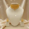 Exquisite gold plated filigree choker set with earrings Design 2