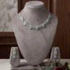 Premium Emerald & Cubic Zirconia Necklace Set