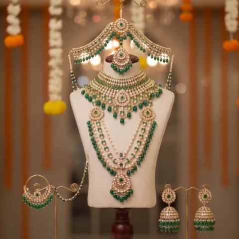 Empress Kundan & Emerald Bridal Set