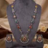 Aura Multicolor Premium Oxidized Long Necklace Set with Matching Jhumka Earrings